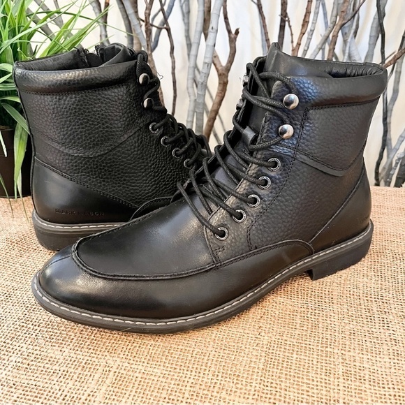 NEW Mark Nason Men’s Lace Up Black Boots Size 8 - Picture 6 of 13